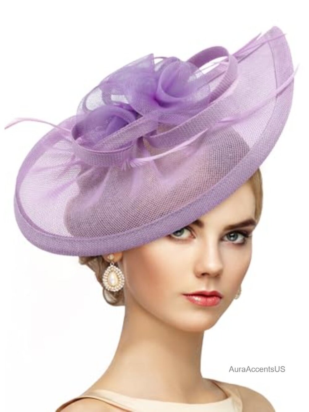 Feather Fascinator Hat with Hair Clip for Women Tea Party Derby